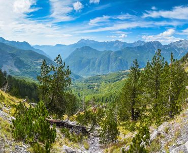 Panorama of mountains in the north of Albania